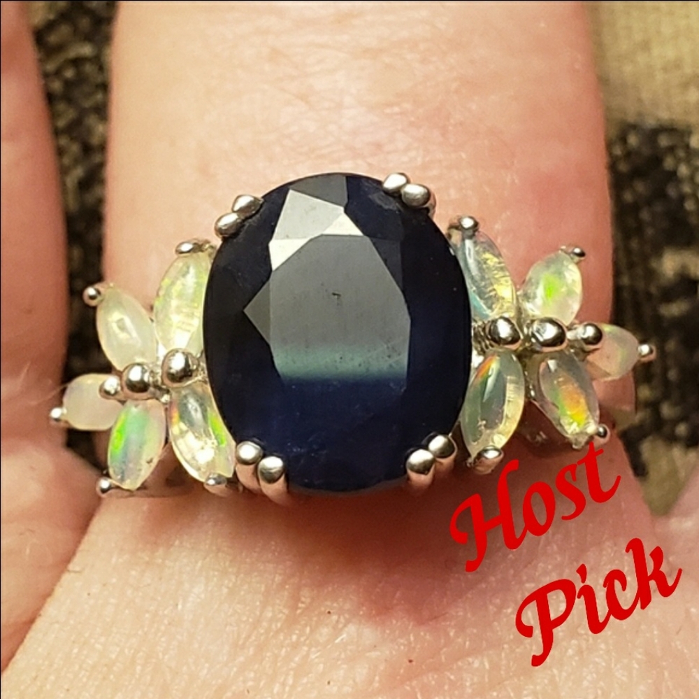 NWOT Madagascar Sapphire & Ethiopian Welo Opal Ring